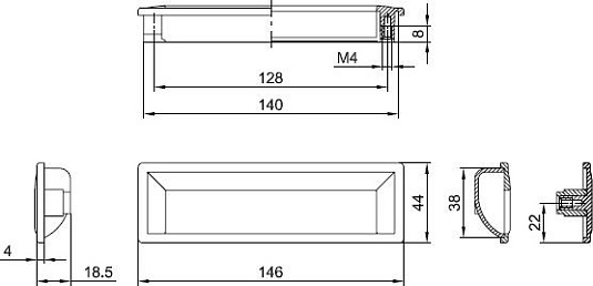 Ручка для мебели Cezares 8.1005.0128.70-40, хром