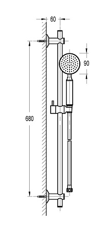 Душевой гарнитур Cezares Eco ECO-SD-NOP черный матовый