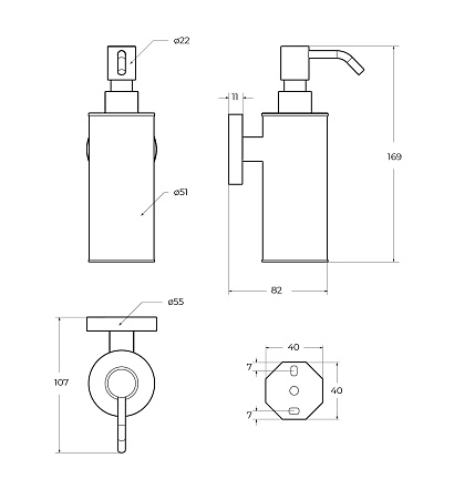 Дозатор жидкого мыла Cezares Relax RELAX-SOIS-M-GM оружейная сталь