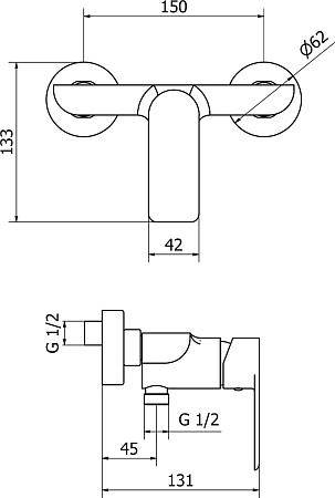 Смеситель Cezares Furore FURORE-DM-01-Cr для душа