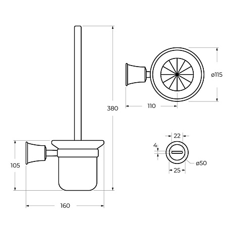 Ершик для унитаза Cezares Liberty CZR-F-8990 хром