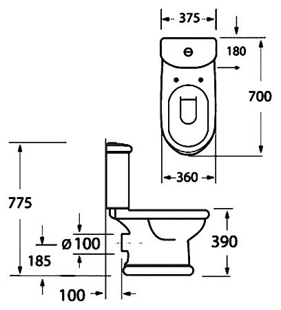 Унитаз-компакт BelBagno Gala BB1078CP с бачком BB1078T