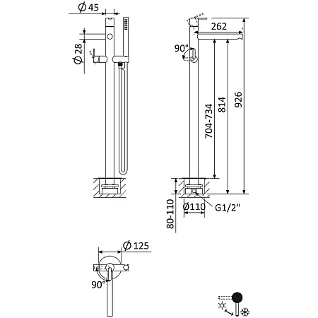 Смеситель для раковины Cezares Leaf LEAF-VDP-NOP черный