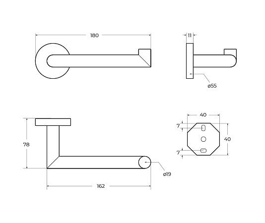 Держатель туалетной бумаги Cezares Relax RELAX-PH2-NOP черный матовый