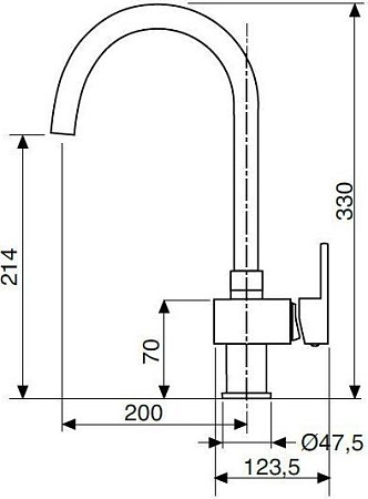 Смеситель для раковины Cezares UNIKA-LSM1-A-NOP-W0, черный матовый