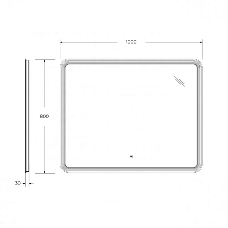 Зеркало Cezares Duet CZR-SPC-DUET-1100-800-LED-TCH белый