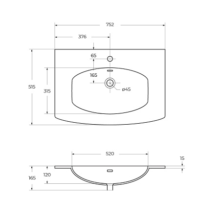 Накладная раковина Cezares 75.2 50193 белый матовый
