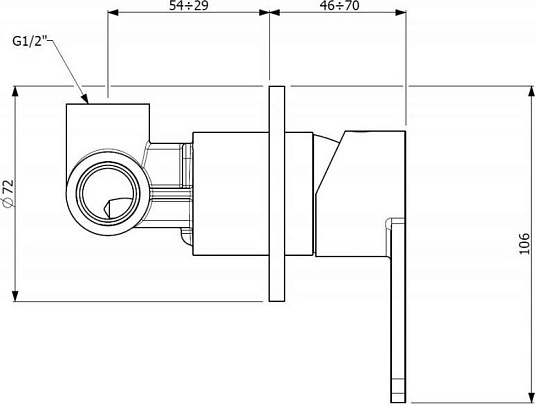Смеситель для душа Cezares GLAM-DIM-01, хром
