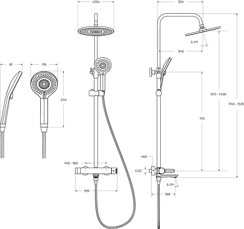 Душевая система Cezares Lux LUX-CVD-01 хром