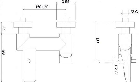 Смеситель для ванны и душа Cezares TIRRENO-VM-01, хром