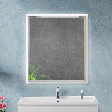 Зеркало Cezares 80х90 CZR-SPC-INT-800-900-LED-TCH-WARM-BL с подсветкой, Bianco Lucido