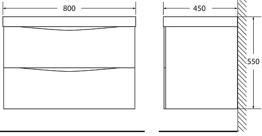 Тумба с раковиной BelBagno Marino 80 rovere bianco