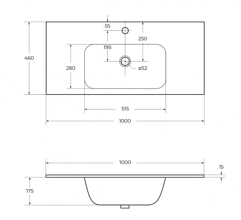 Раковина Cezares  CZR-NAT-100-LVB белый