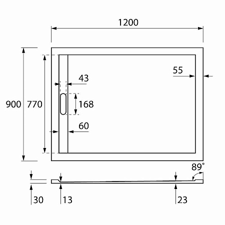 Поддон для душа Cezares Tray AS 120x90 TRAY-AS-AH-120/90-30-NERO, черный матовый