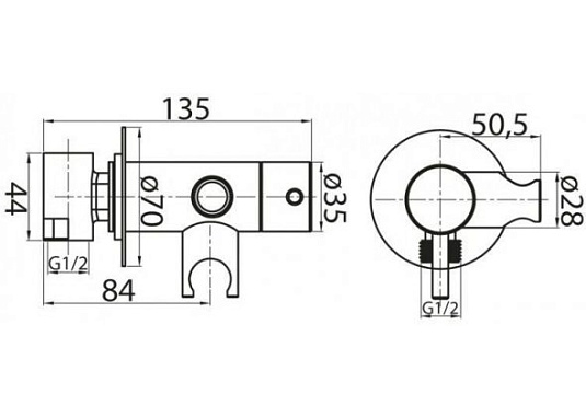 Смеситель для душа Cezares CZR-DA1-NOP, черный