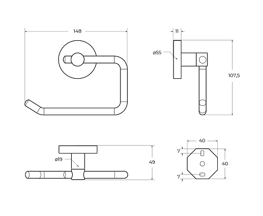 Держатель туалетной бумаги Cezares Relax RELAX-PH1-GM оружейная сталь