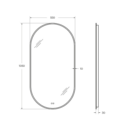 Зеркало Cezares 55х105 CZR-SPC-ELS-550-1050-RGB-TCH с подсветкой