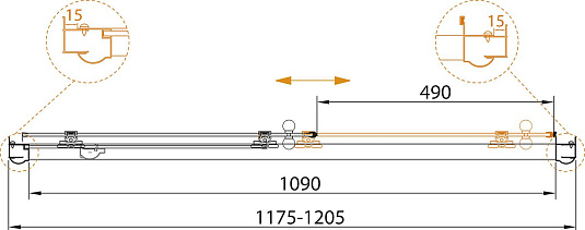Душевая дверь в нишу Cezares Giubileo-BF-1 прозрачное стекло бронза