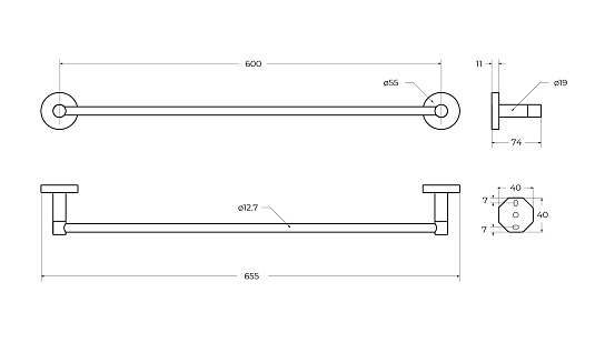 Полотенцедержатель Cezares Relax RELAX-TH-65-IN сатин