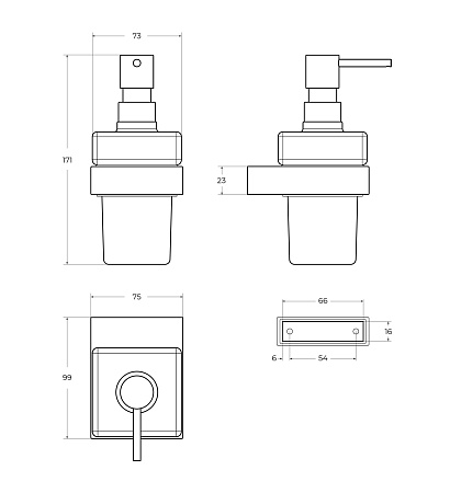 Дозатор жидкого мыла Cezares Slider SLIDER-SOIS-V-NOP черный матовый
