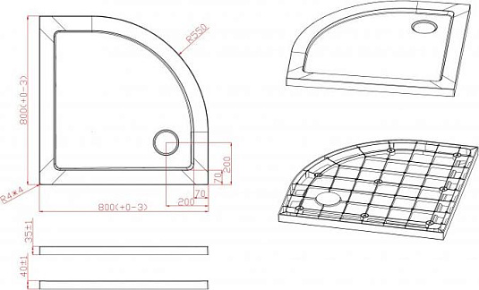 Экран для поддона Cezares TRAY-M-R-80-SCR