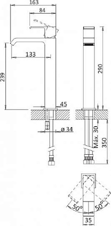 Смеситель для раковины Cezares PORTA-LC-BIO, белый