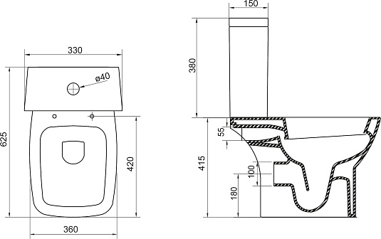 Унитаз-компакт BelBagno Lago BB128CP с бачком BB128T