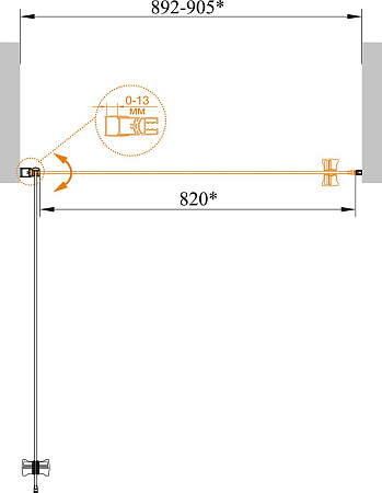 Душевая дверь в нишу Cezares ECO-O-B-1-90-P-Cr стекло punto