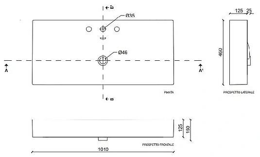 Раковина Cezares Tecla by Cezares TC06011MB черный