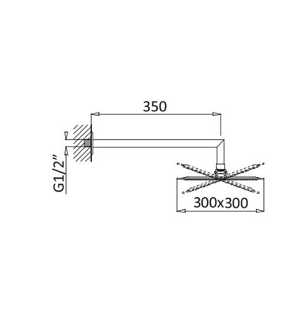 Верхний душ Cezares Czr CZR-B-TDD-30-NOP черный матовый