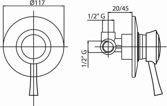 Смеситель для душа Cezares GIUBILEO-DIM-01, хром