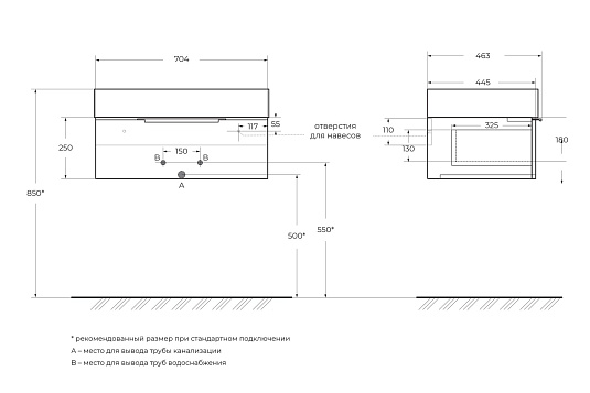 Тумба под раковину Cezares Premium 70 55420 Verde opaco