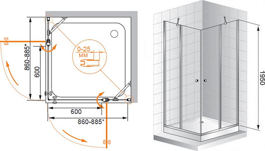 Душевой уголок Cezares Triumph A22 100 C Cr