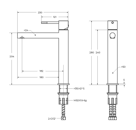 Смеситель для раковины Cezares Relax RELAX-LC2-BORO-W0 брашированное золото