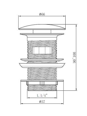 Донный клапан Cezares Czr CZR-SAT-GM оружейная сталь