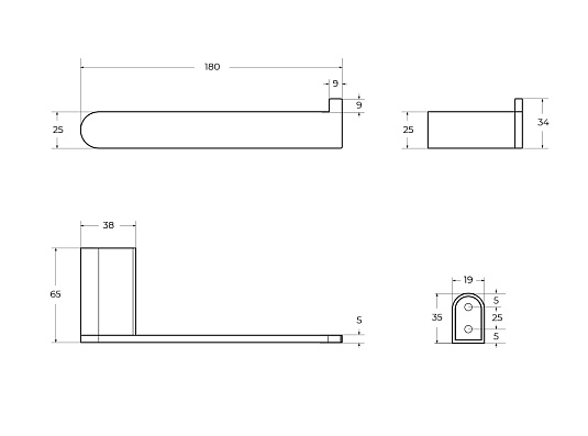 Держатель туалетной бумаги Cezares Stylus STYLUS-PH-NOP черный матовый