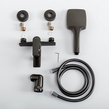 Смеситель для ванны с душем Cezares Liner LINER-VD-GM оружейная сталь