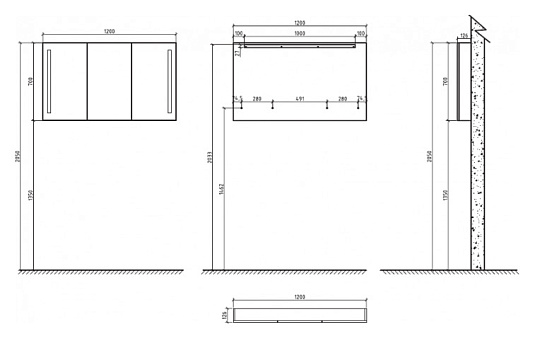 Мебель для ванной BelBagno Ancona-N 120 rovere more подвесная