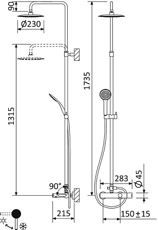 Душевая система Cezares Leaf LEAF-CVDA-23-BIO белый матовый
