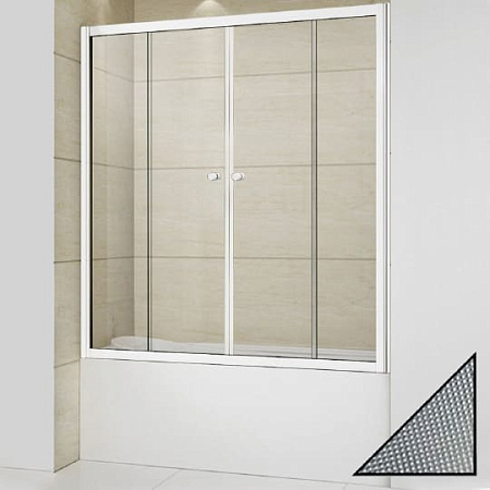 Шторка на ванну Cezares RELAX-VF-2-150/145-P-Bi стекло punto