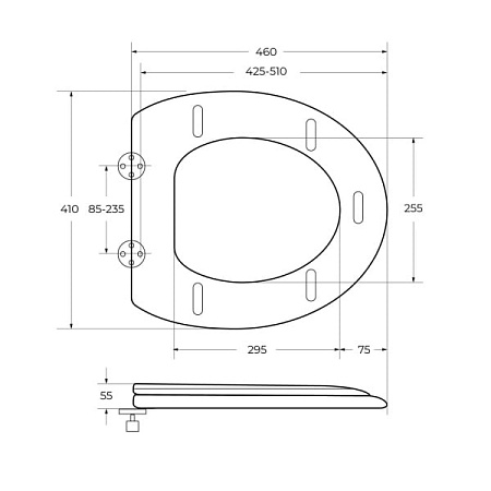 Крышка-сиденье Cezares Primo CZR-166-W-S-CR с микролифтом, петли хром