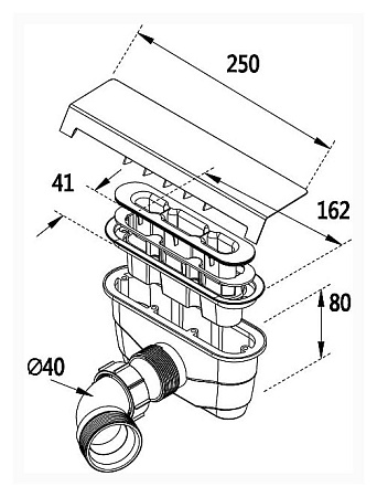 Сифон для поддона Cezares TRAY-AS-01