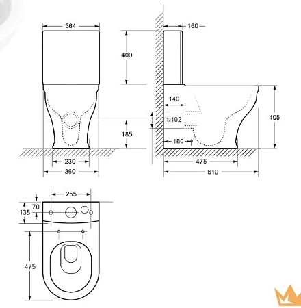 Напольный унитаз Cezares Giubileo, безободковый, сиденье SoftClose, белый
